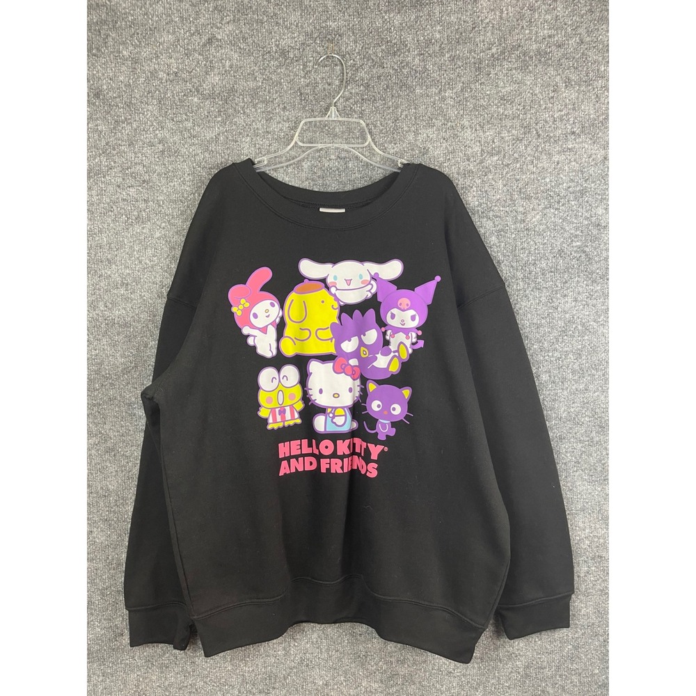Sanrio Hello Kitty and Friends Sweatshirt Women XL Black Excellent Graphic Crew